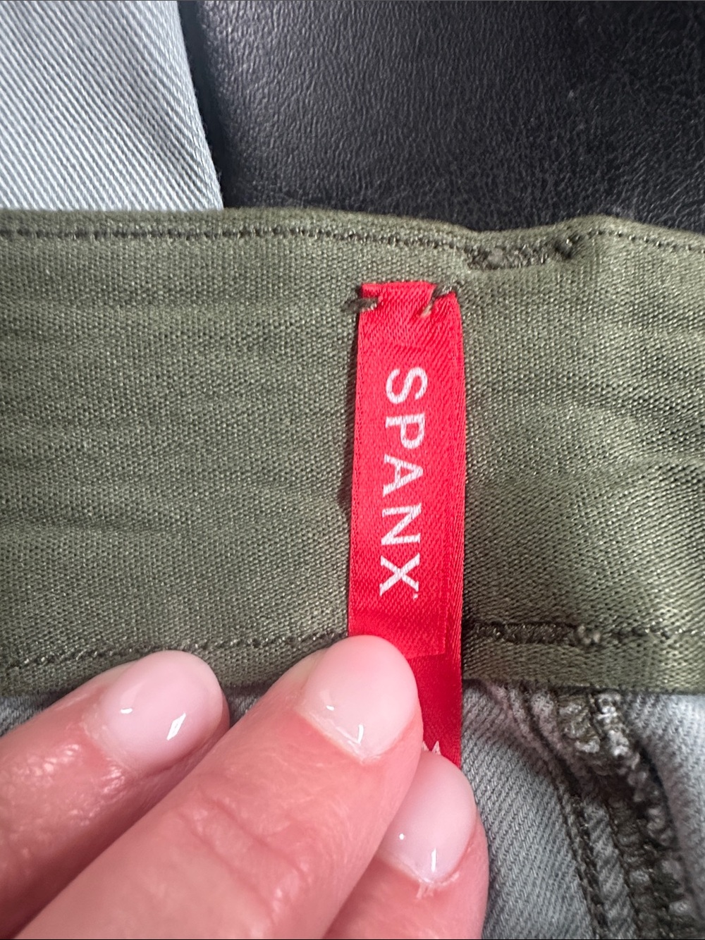 SPANX Twill Crop Wide Leg Pants in Light Sage - Picture 2 of 10